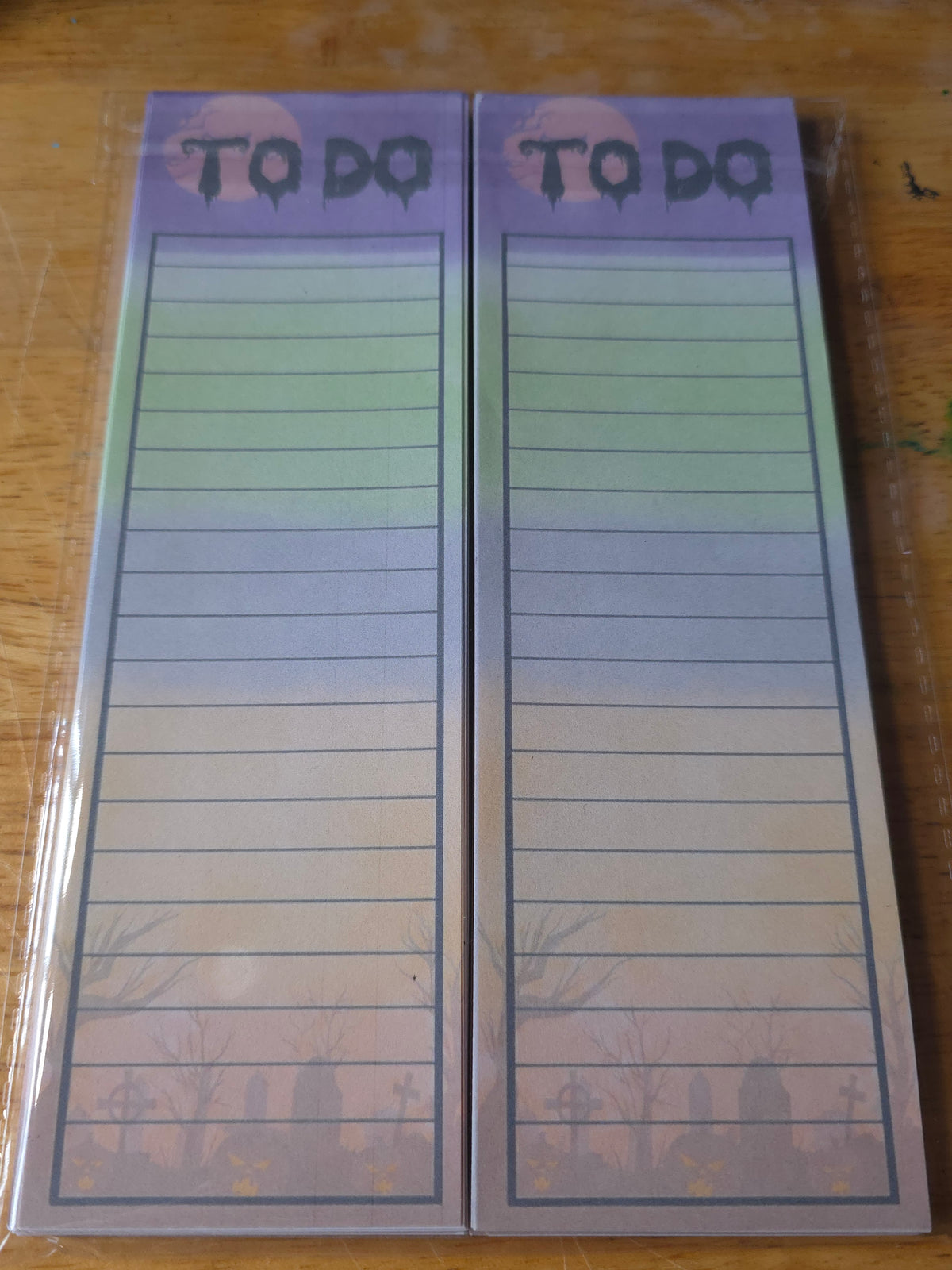 Halloween Magnet-Backed To-Do List | Skinny | Spooky Sunset