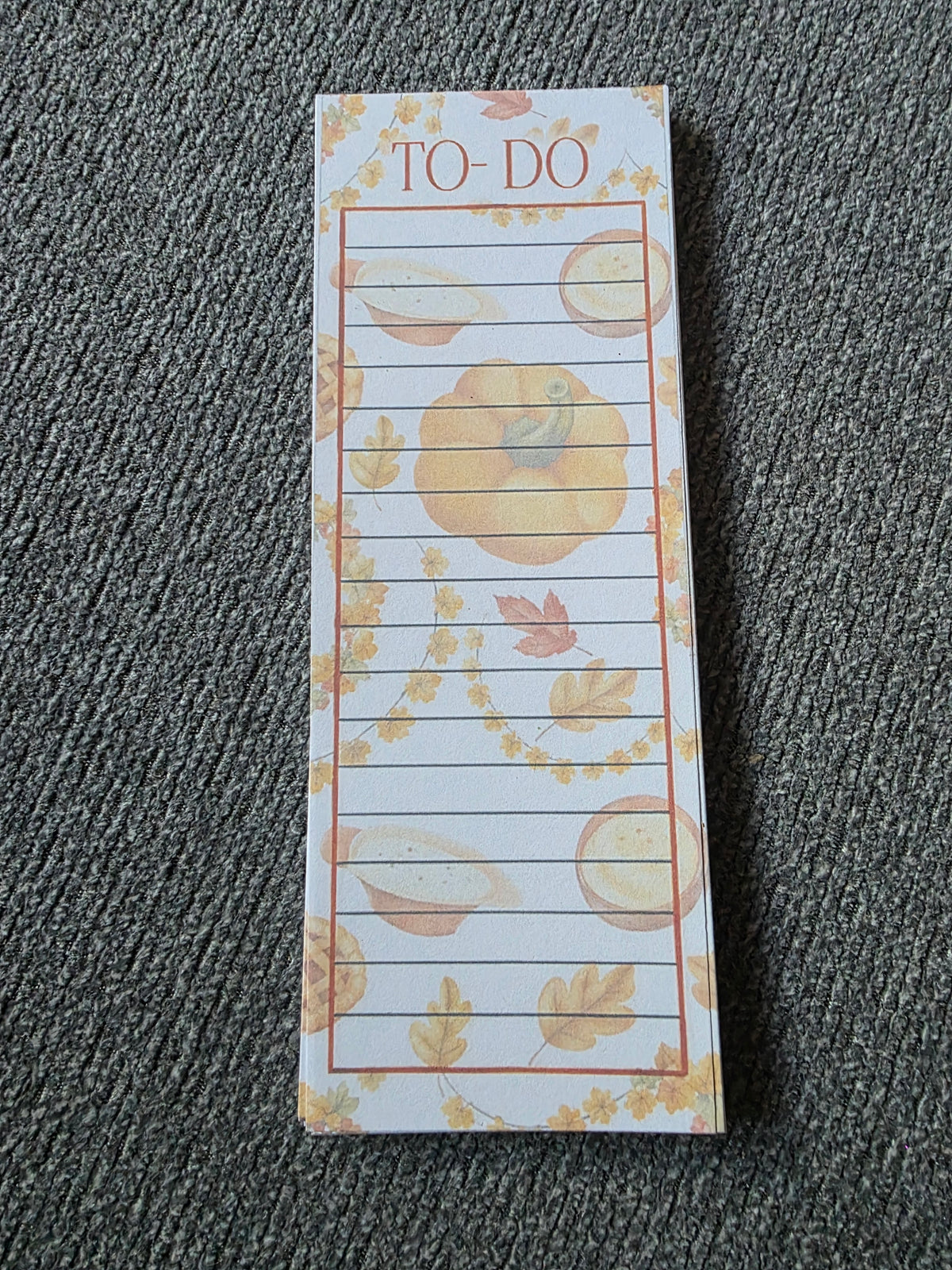 Fall Magnet-Backed To-Do List | Skinny | Harvest Pumpkin